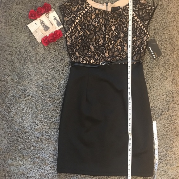 NWT Black Lace dress with nude lining - Picture 6 of 7
